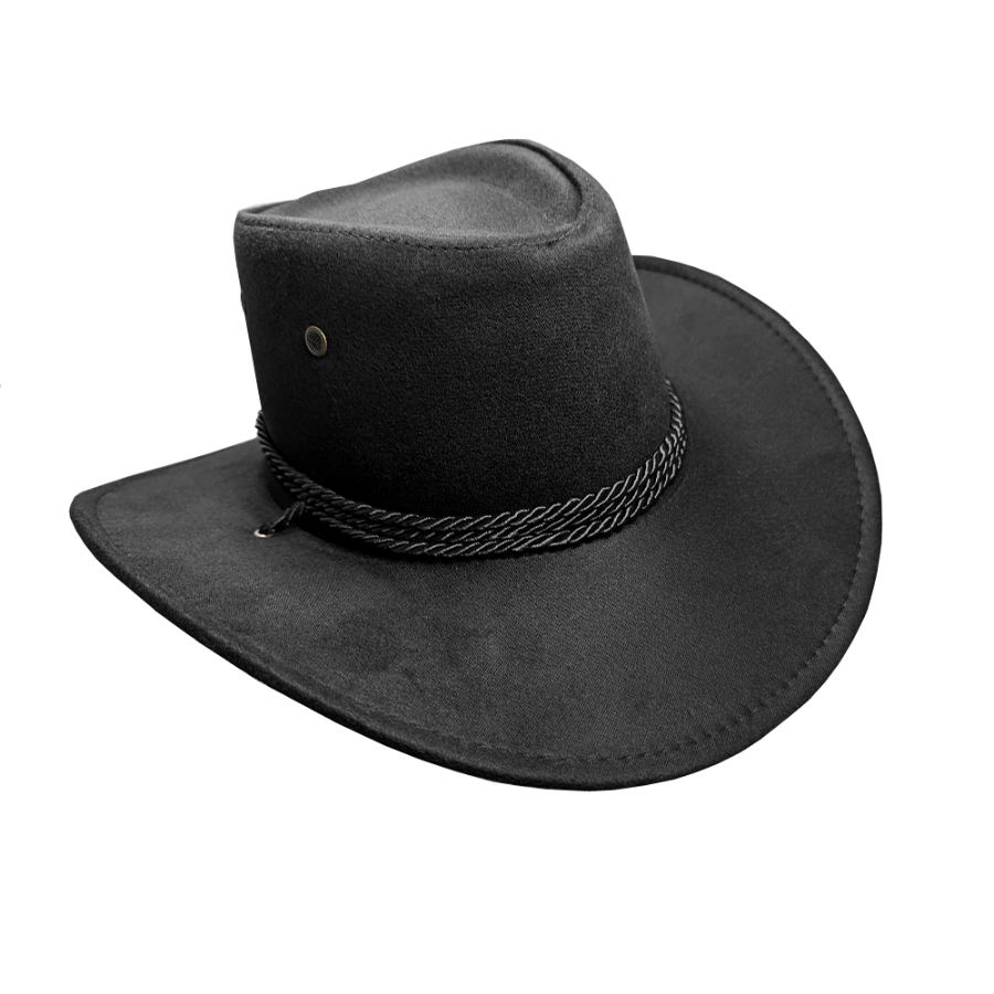 Cowboy Hat Black Suade Look