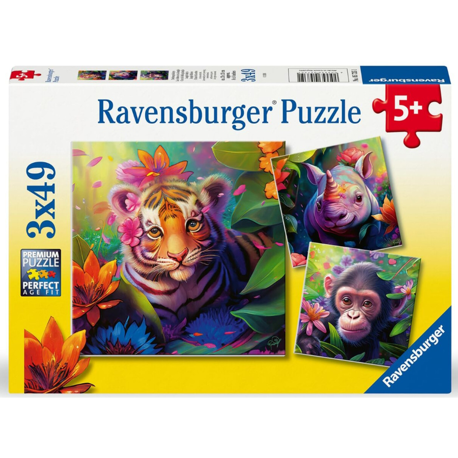 Ravensburger Puzzle 3x49 Piece Jungle Babies