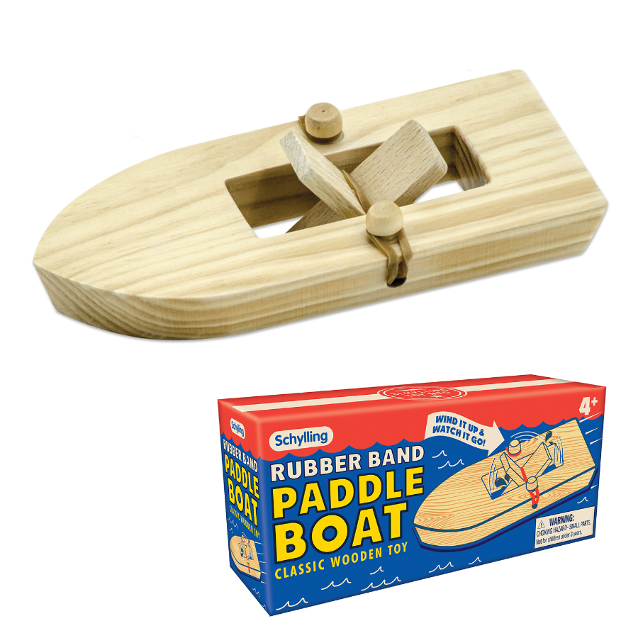 Schylling Wooden Rubber Band Powered Paddle Boat