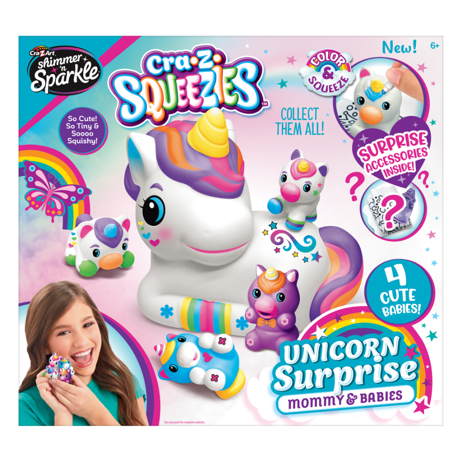 CraZArt Shimmer & Sparkle Squeezies Unicorn Surprise Mum & Babies