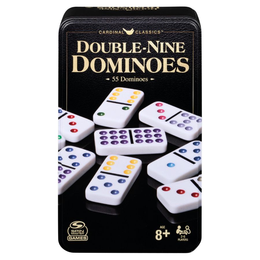 Cardinal Classics Dominoes Double 9 Colour In Tin