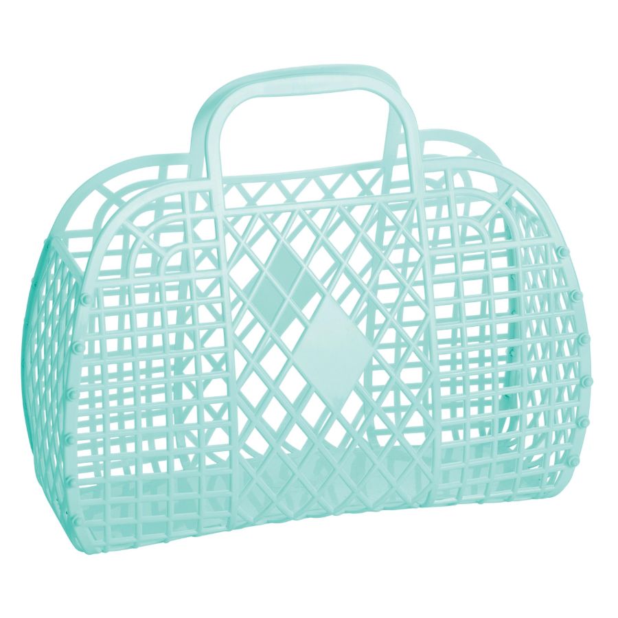 Sun Jellies Retro Jelly Bag Basket Mini Mint