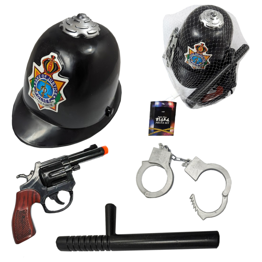 Police Set With Hat Gun & Accessories In Bag