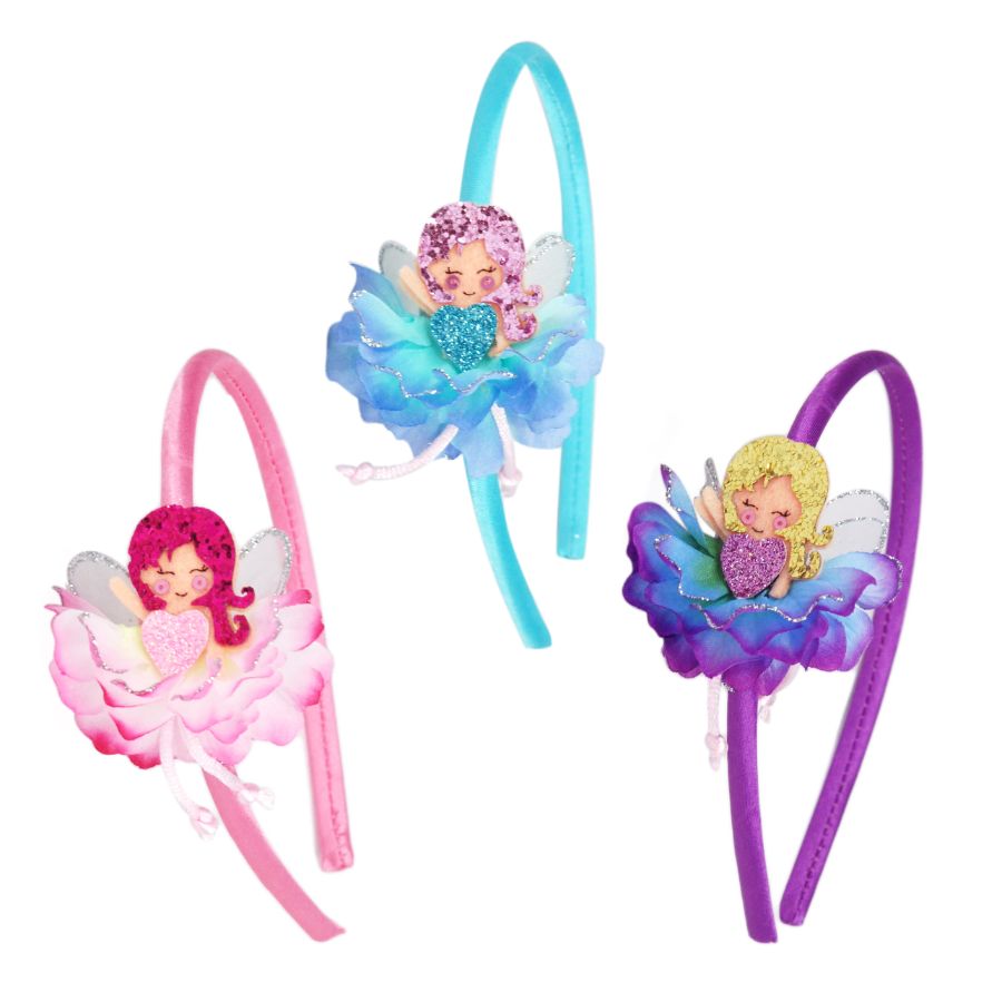 Glitter Flower Fairy Headband Assorted
