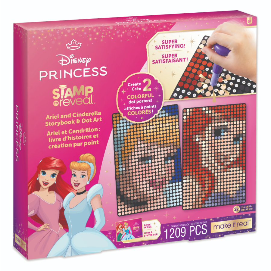 Disney Princess Stamp To Reveal Dot Art Ariel & Cinderella 2 Pack