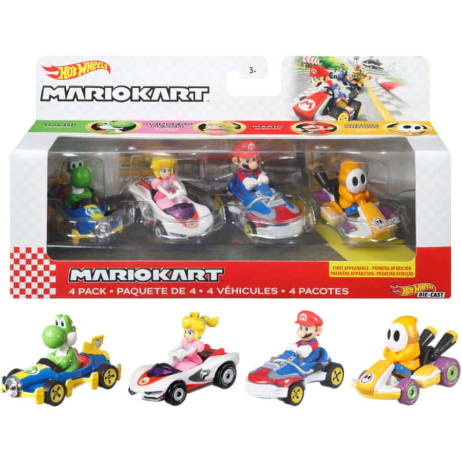 Hot Wheels Mario Kart 4 Pack Assorted