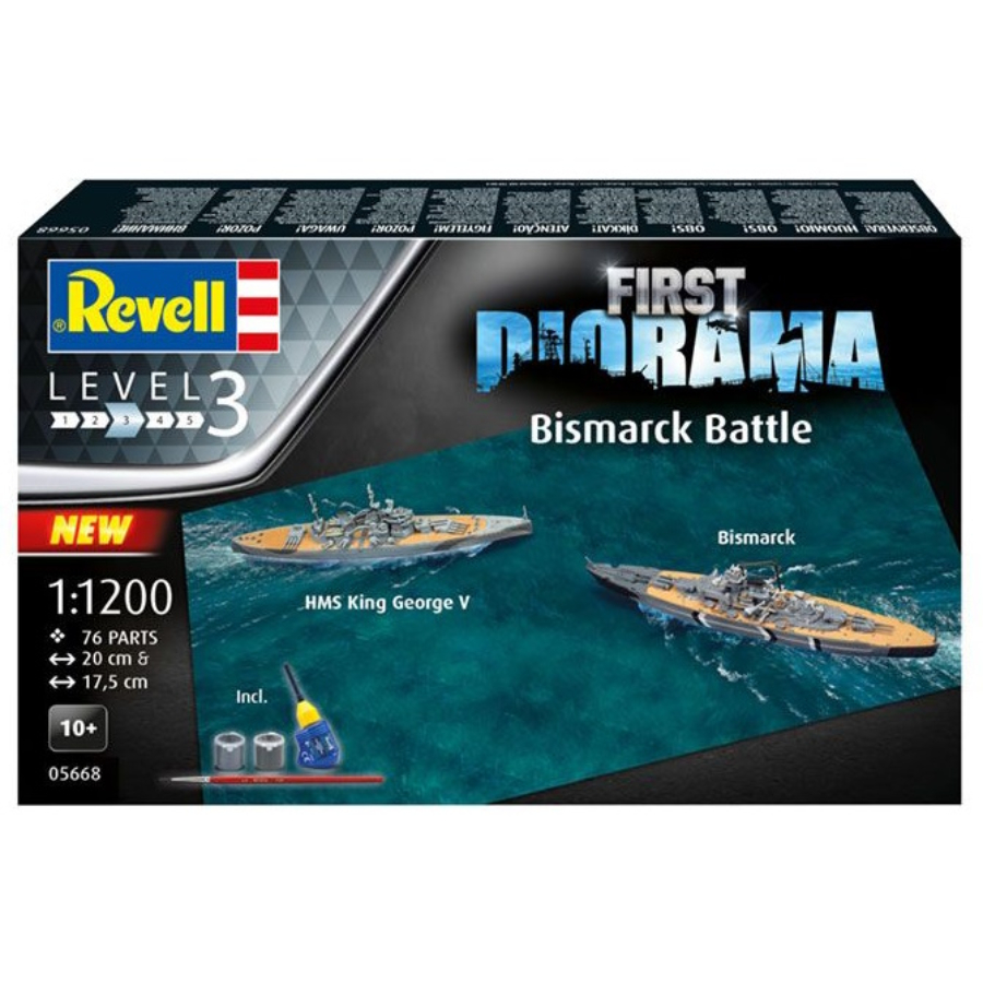 Revell Model Kit 1:1200 First Diorama Set Bismarck Battle