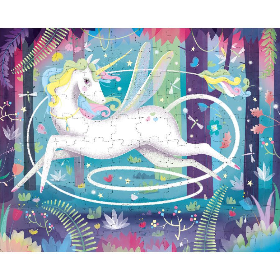 Sassi Book & Giant 100 Piece Puzzle Unicorn