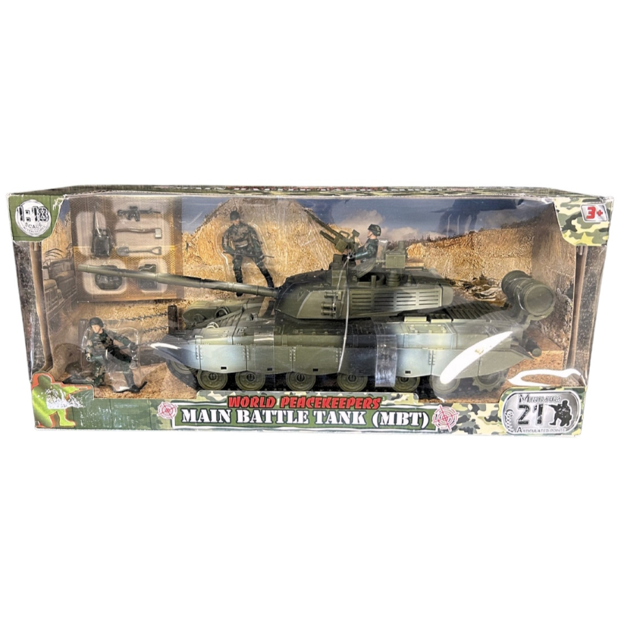 World Peacekeepers Military Battle Tank With 3 Figures & Accessories