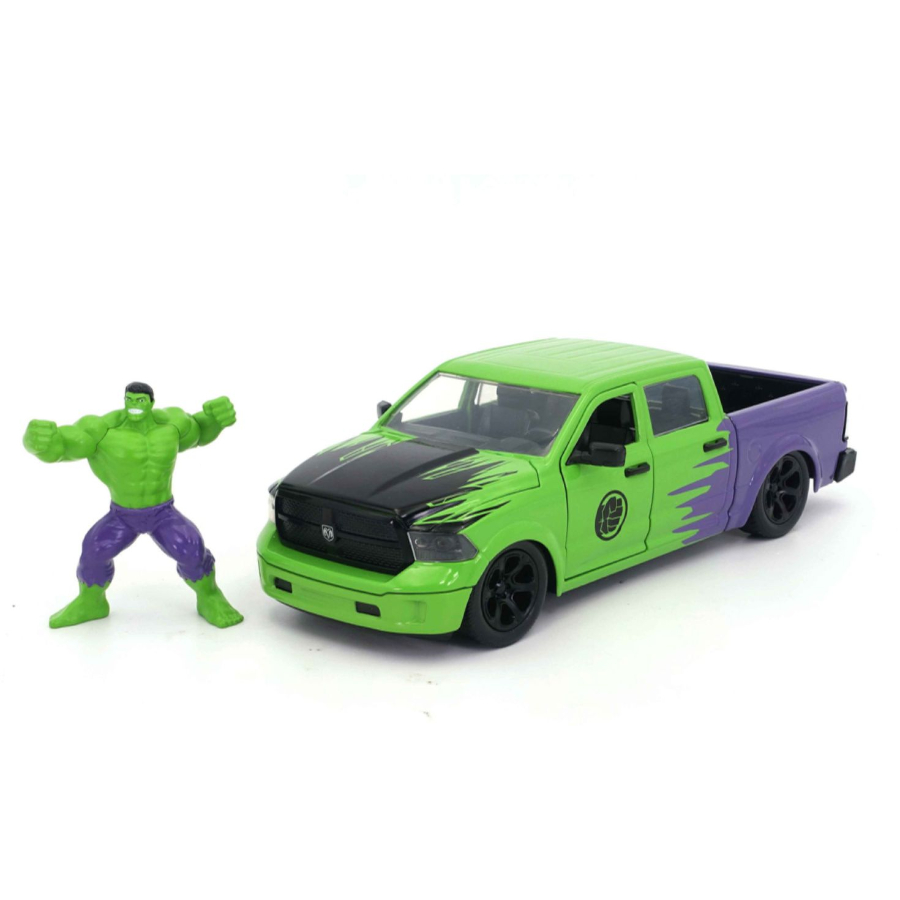 Jada Diecast 1:24 Marvel Superheroes 2014 Dodge Ram 1500 With Hulk Figure