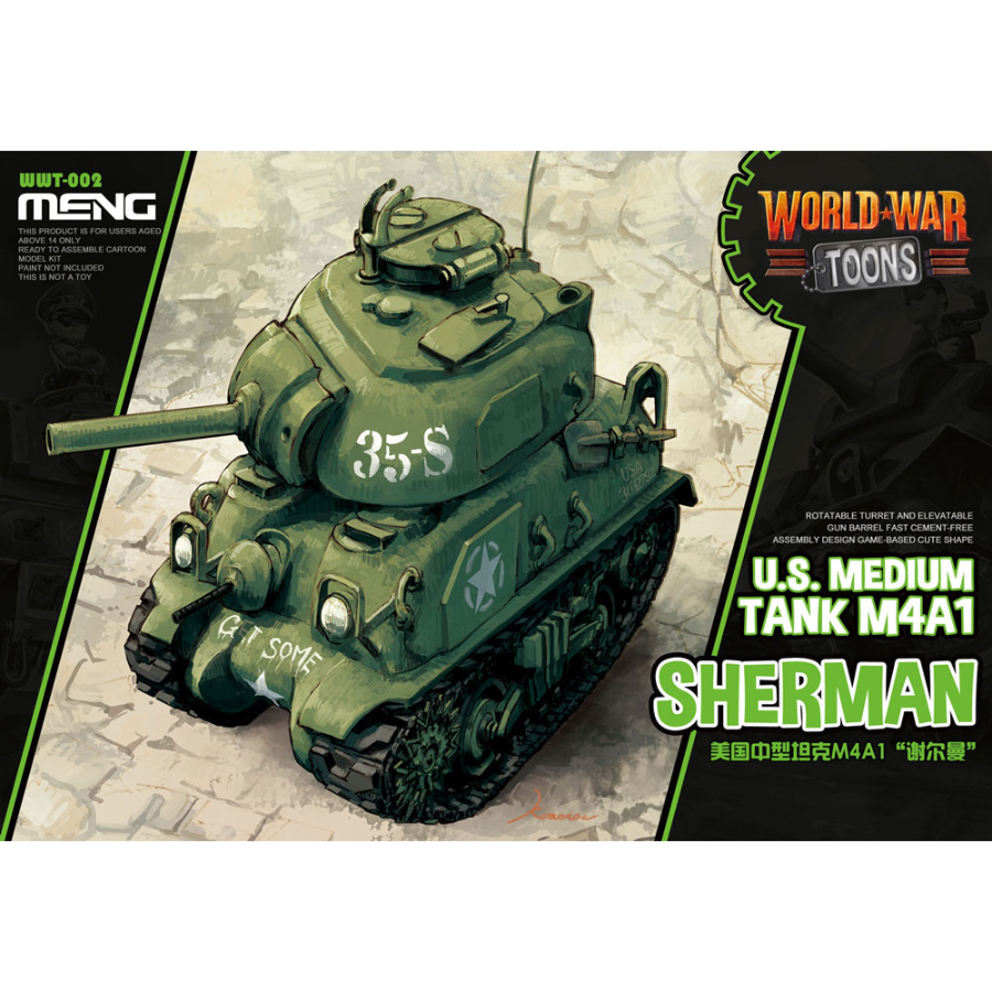 Meng Model Kit Cartoon Model US Medium Tank M4A1 Sherman
