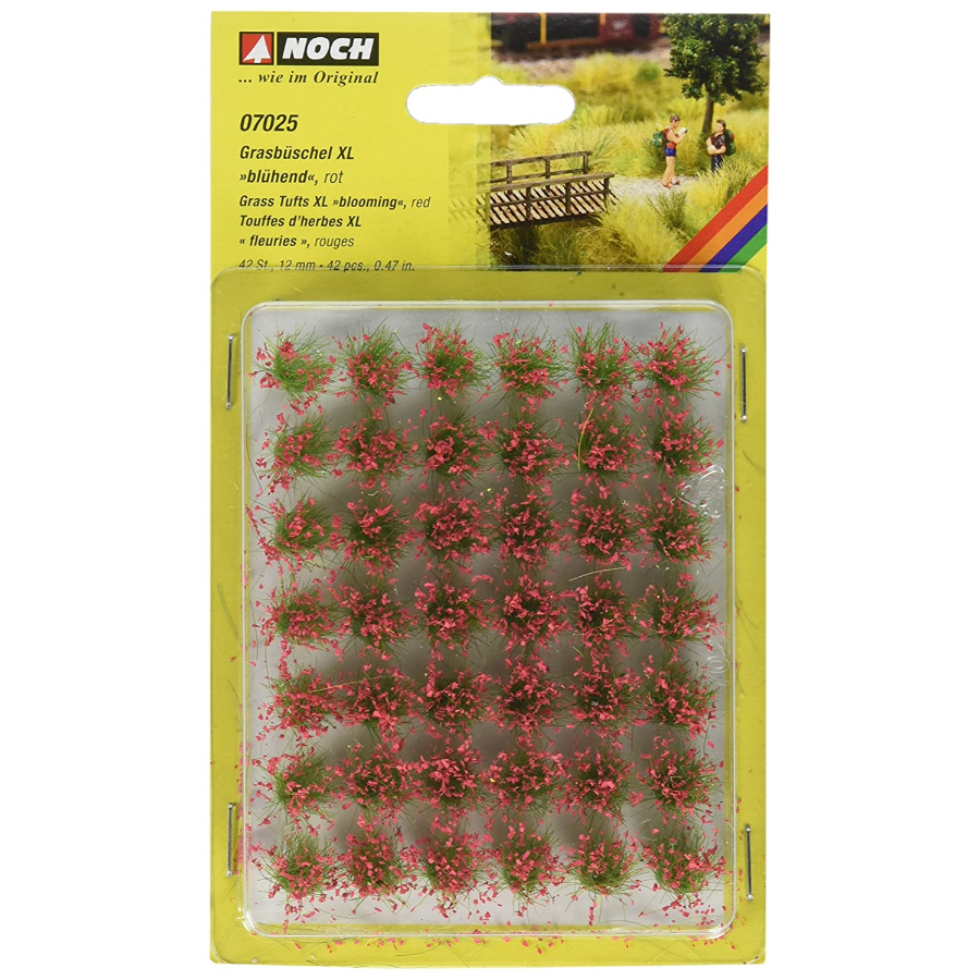 Noch Rail Scenery Grass Tufts XL Blooming Red Flock