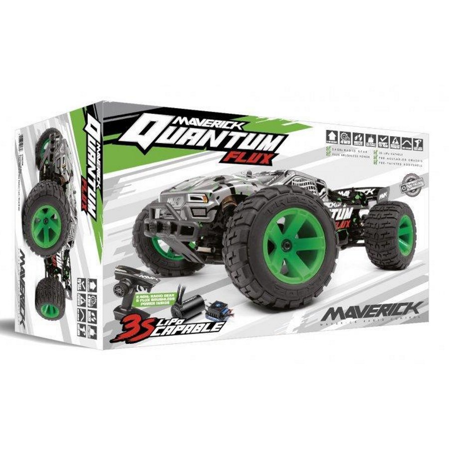 Maverick Radio Control 1:10 Quantum XT Flux Stadium Truck Silver Green Electric Brushless