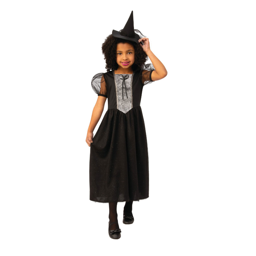 Black Witch Kids Dress Up Costume Size Small