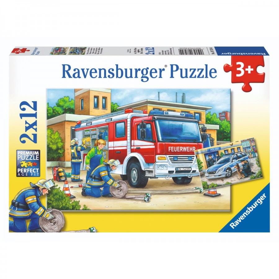 Ravensburger Puzzle 2x12 Piece Police And Firefighters