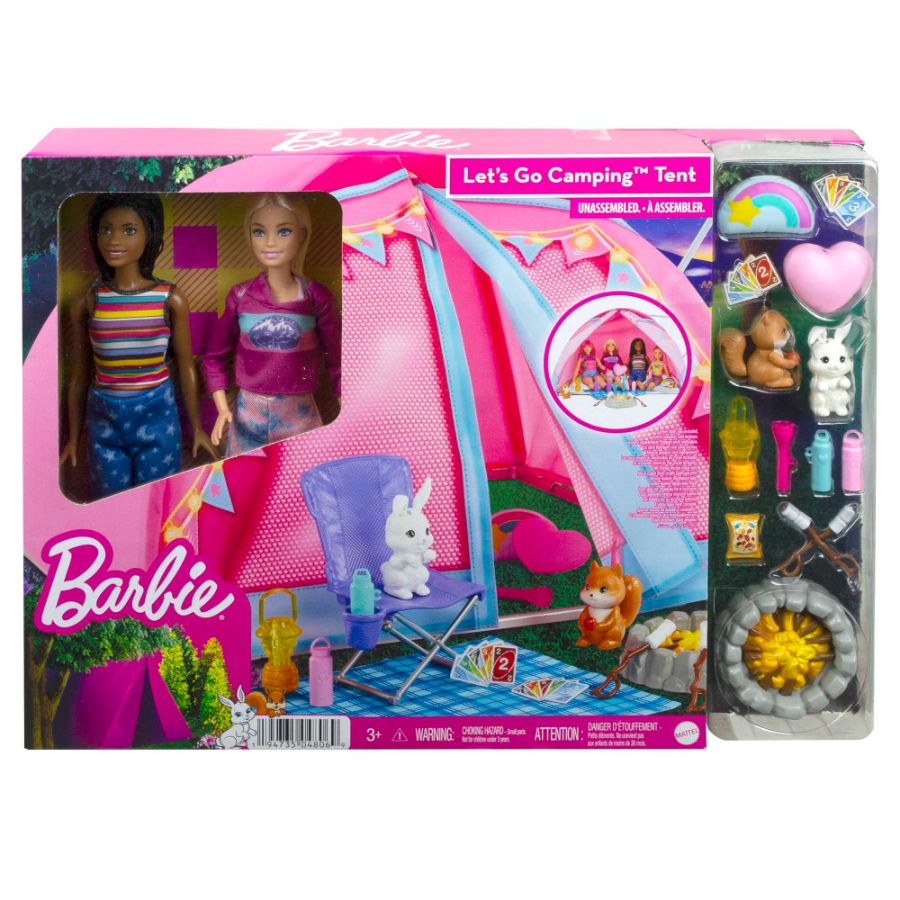 Barbie Camping Tent Playset With Two Dolls & Accessories