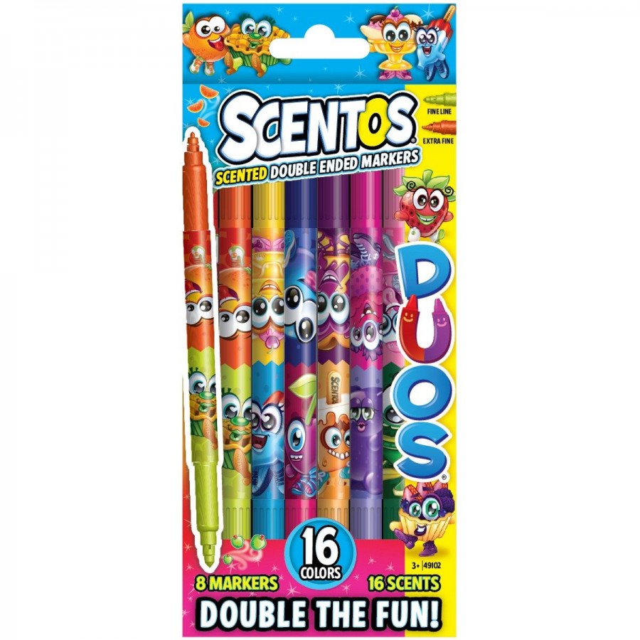 Scentos Scented Duos Double Ended Fineline Marker 8 Pack