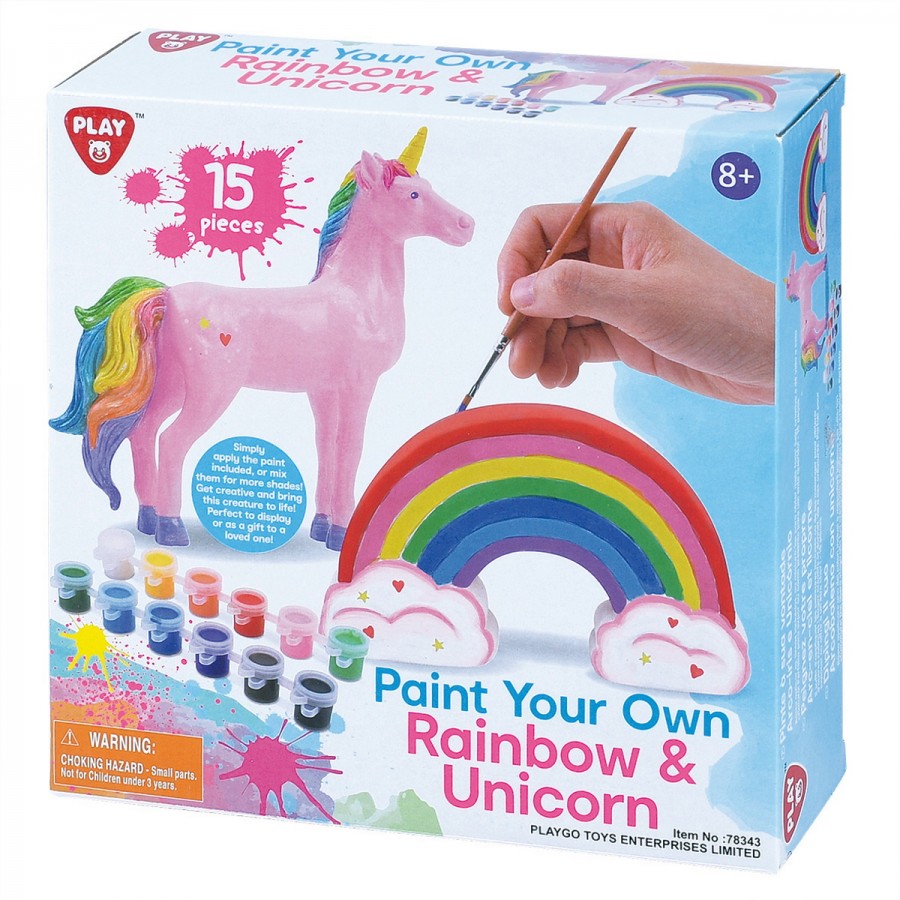 Paint Your Own Magical Rainbow & Unicorn With Paints & Brush