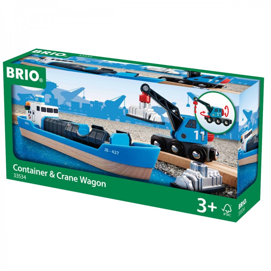 Brio Wooden Train Accessories Freight Ship & Crane