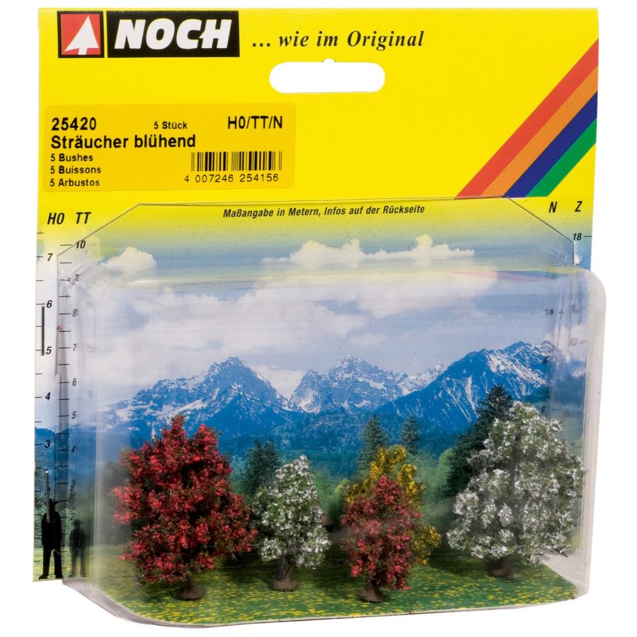 Noch Rail Scenery Bushes In Blossom 5 Pack