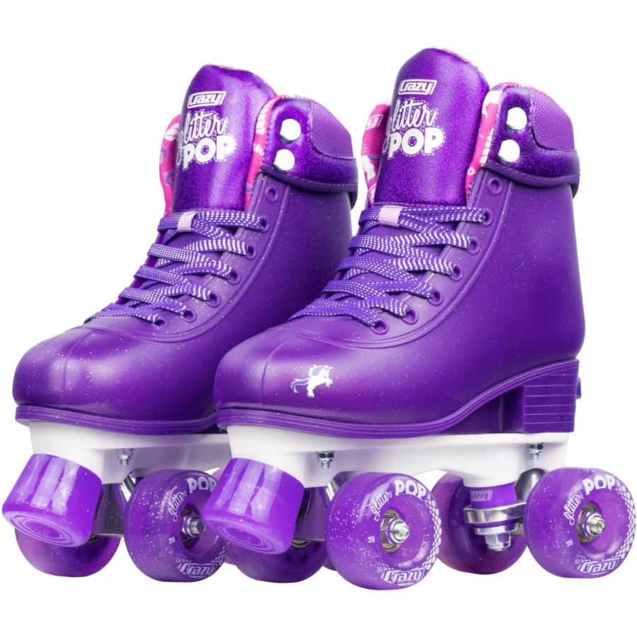 Roller Skates Glitter Pop Purple Size Adjustable Medium Size 3-6
