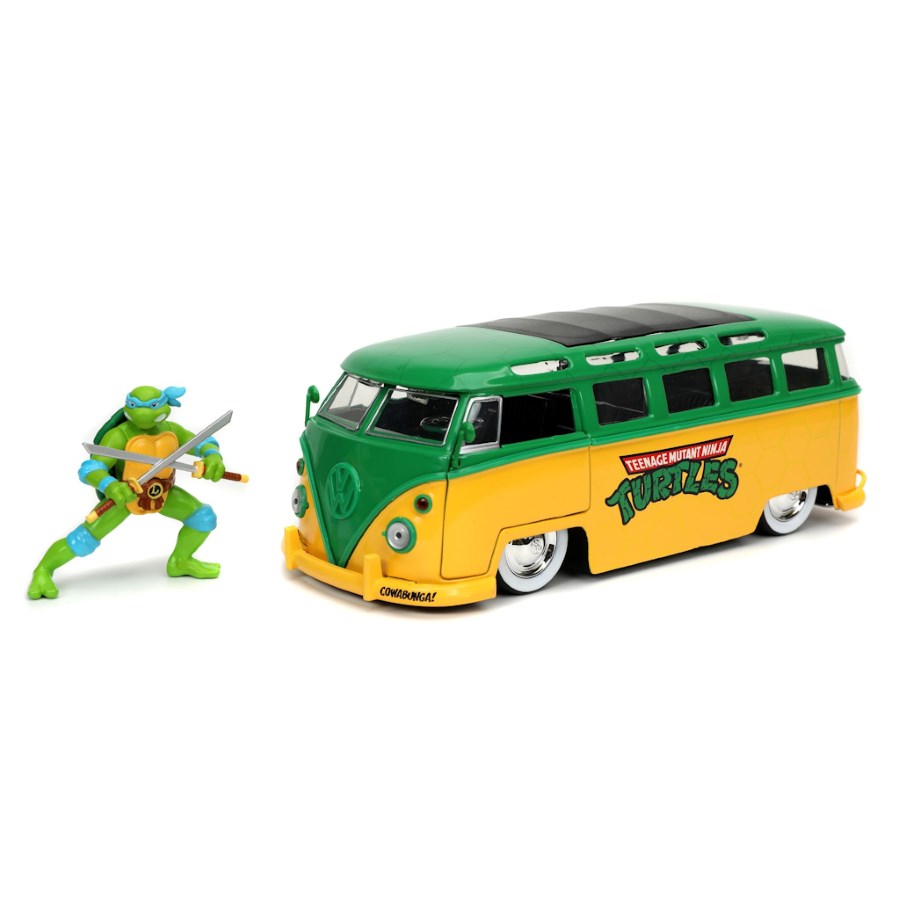 Jada Diecast 1:24 TMNT VW Bus With Leonardo Figure