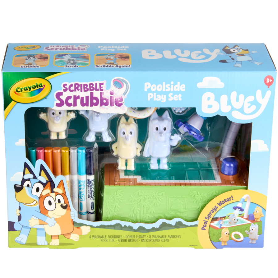 Crayola Scribble Scrubbie Bluey Poolside Playset