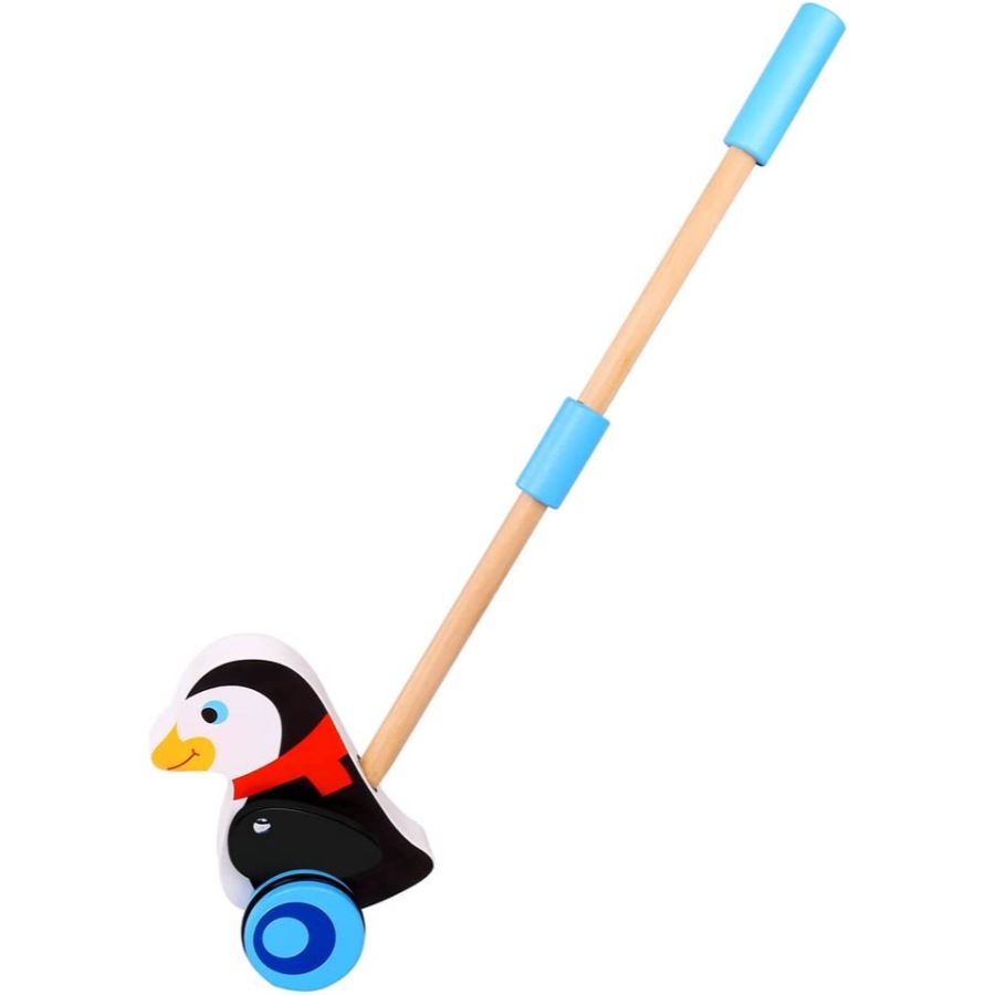 Tooky Toy Wooden Push Along Penguin