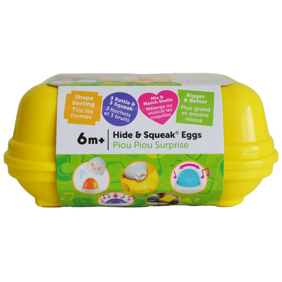 Tomy Hide & Squeak Eggs With Storage Egg Carton