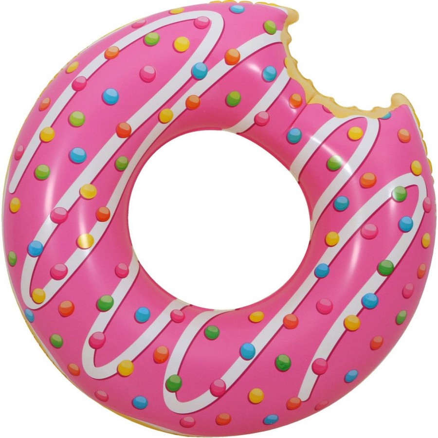 Luxe Glazed Donut With Bite Pink 76cm