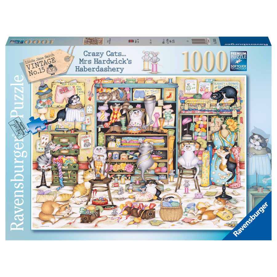 Ravensburger Puzzle 1000 Piece Crazy Cats Haberdashery