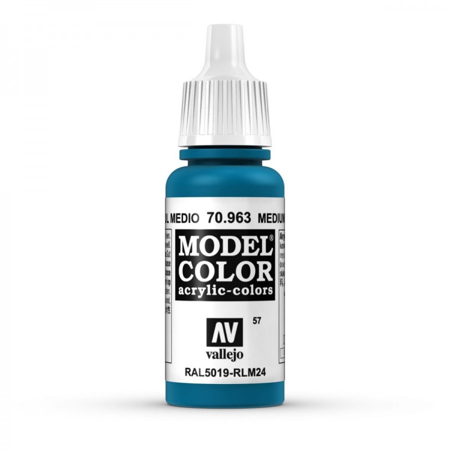 Vallejo Acrylic Paint Model Colour Medium Blue 17ml