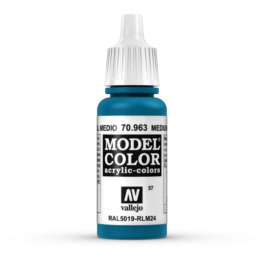 Vallejo Acrylic Paint Model Colour Medium Blue 17-18ml