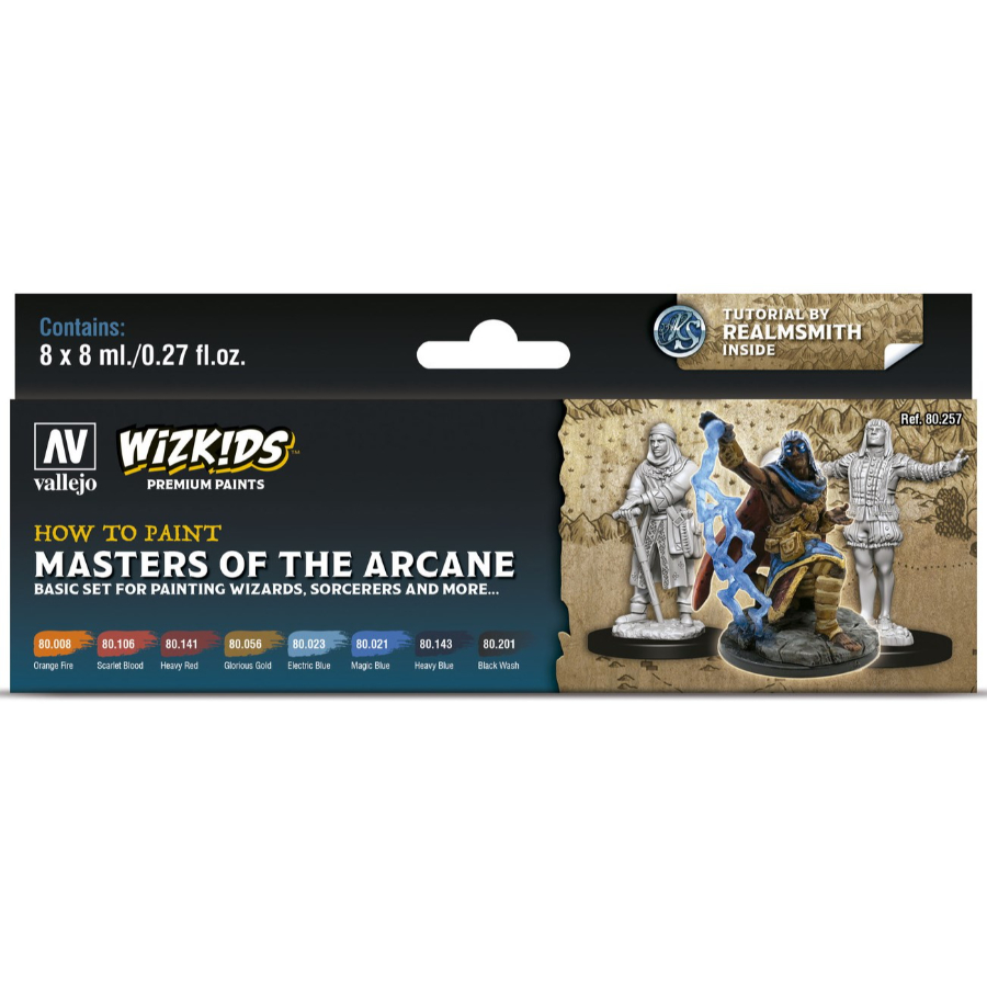 Vallejo Wizkids Premium Paint Set Masters Of The Arcane 8 Pack