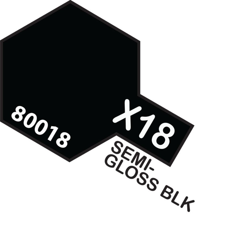 Tamiya Enamel Paint X18 Semi Gloss Black