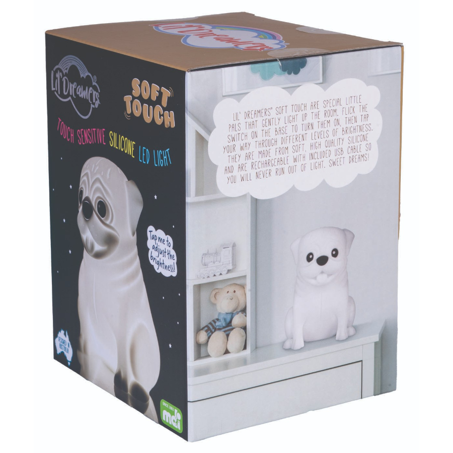 Lil Dreamers Soft Touch LED Lamp Pug