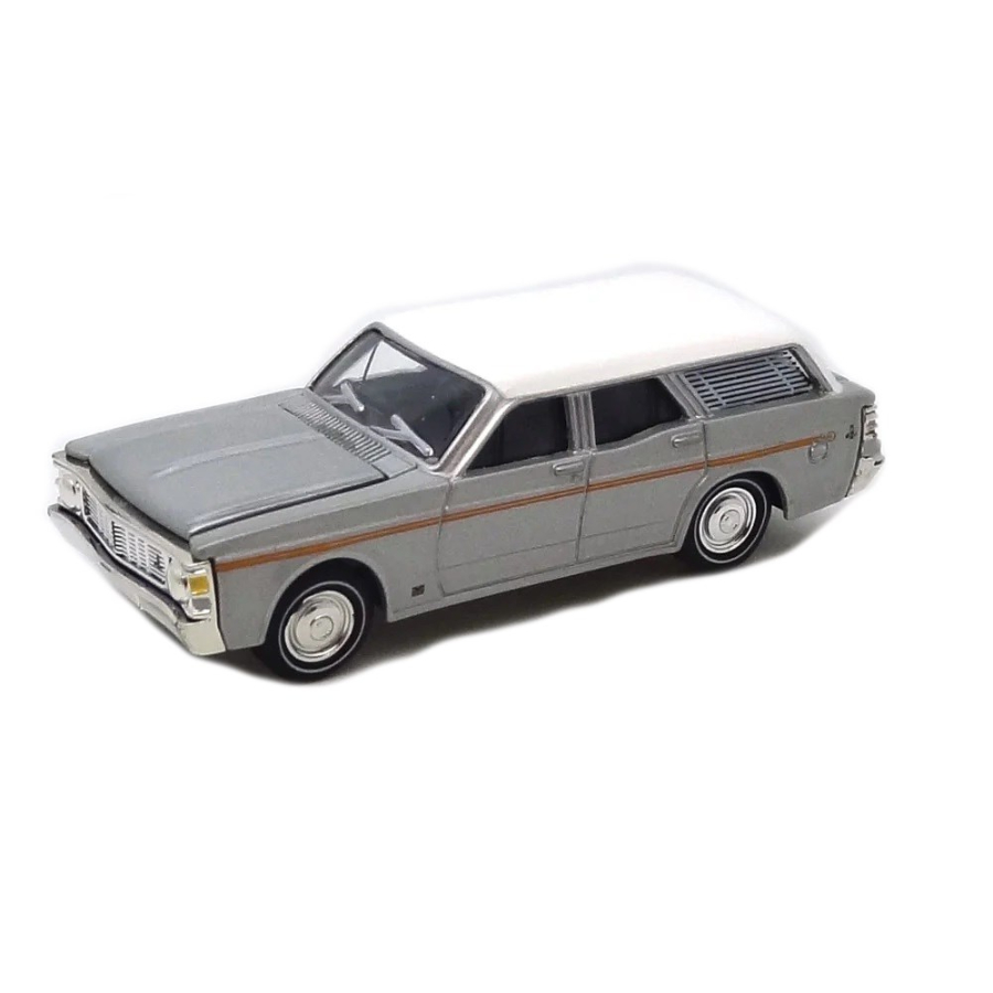 Cooee Classics Diecast 1:64 1970 Ford XW GS V8 Fairmont Station Wagon Silver Fox