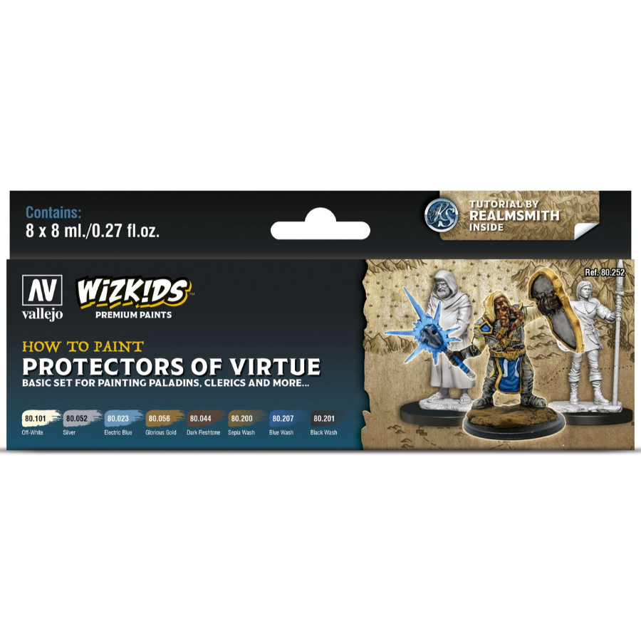Vallejo Wizkids Premium Paint Set Protectors Of Virtue 8 Pack