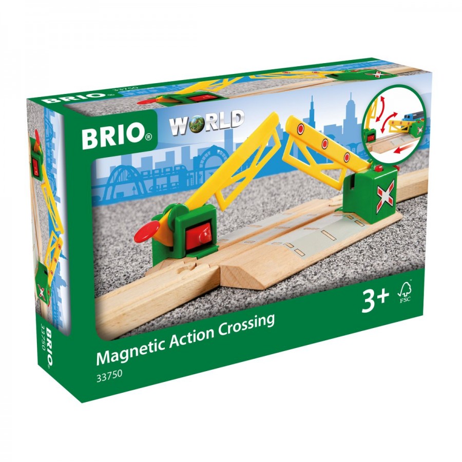 Brio Wooden Train Track Magnetic Action Crossing