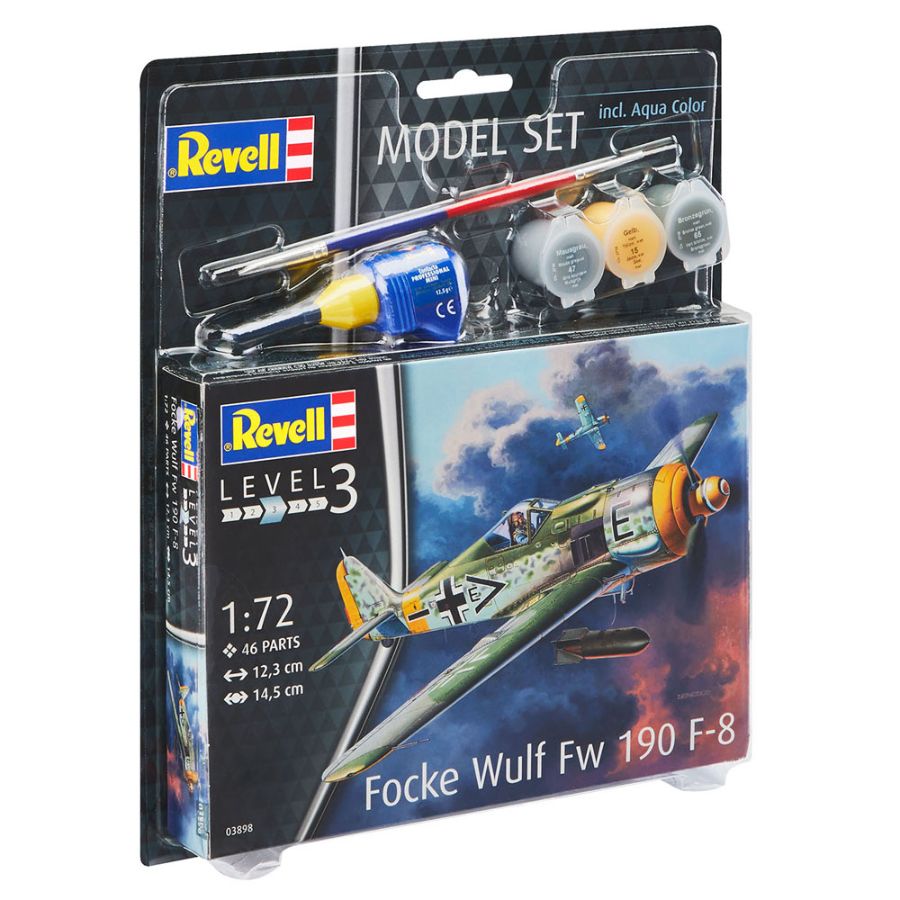 Revell Model Kit Gift Set 1:72 Model Set Focke Wulf FW 190 F-8 Torpedojager