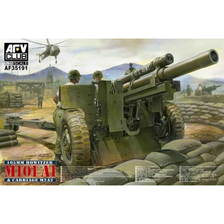 AFV Club Model Kit 1:35 Aust Decals 105mm Howitzer M101A1 & Carriage M2A2