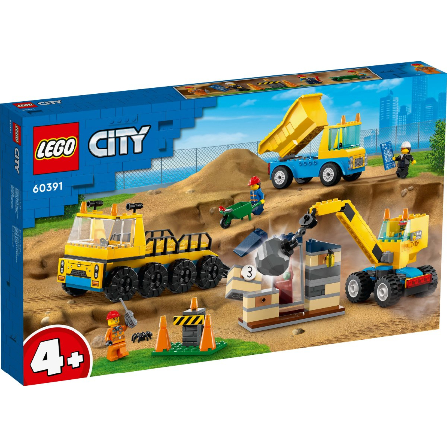 LEGO City Construction Trucks & Wrecking Ball Crane 4+