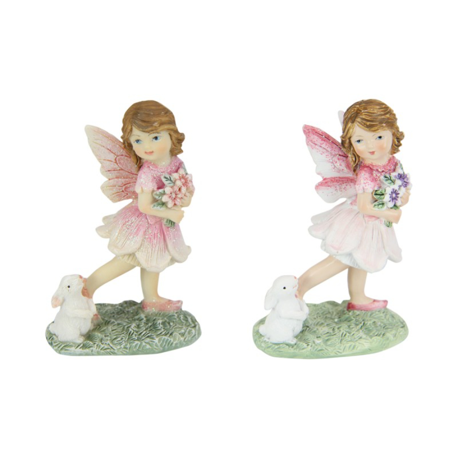 Fairy Standing With Rabbit 7cm Assorted