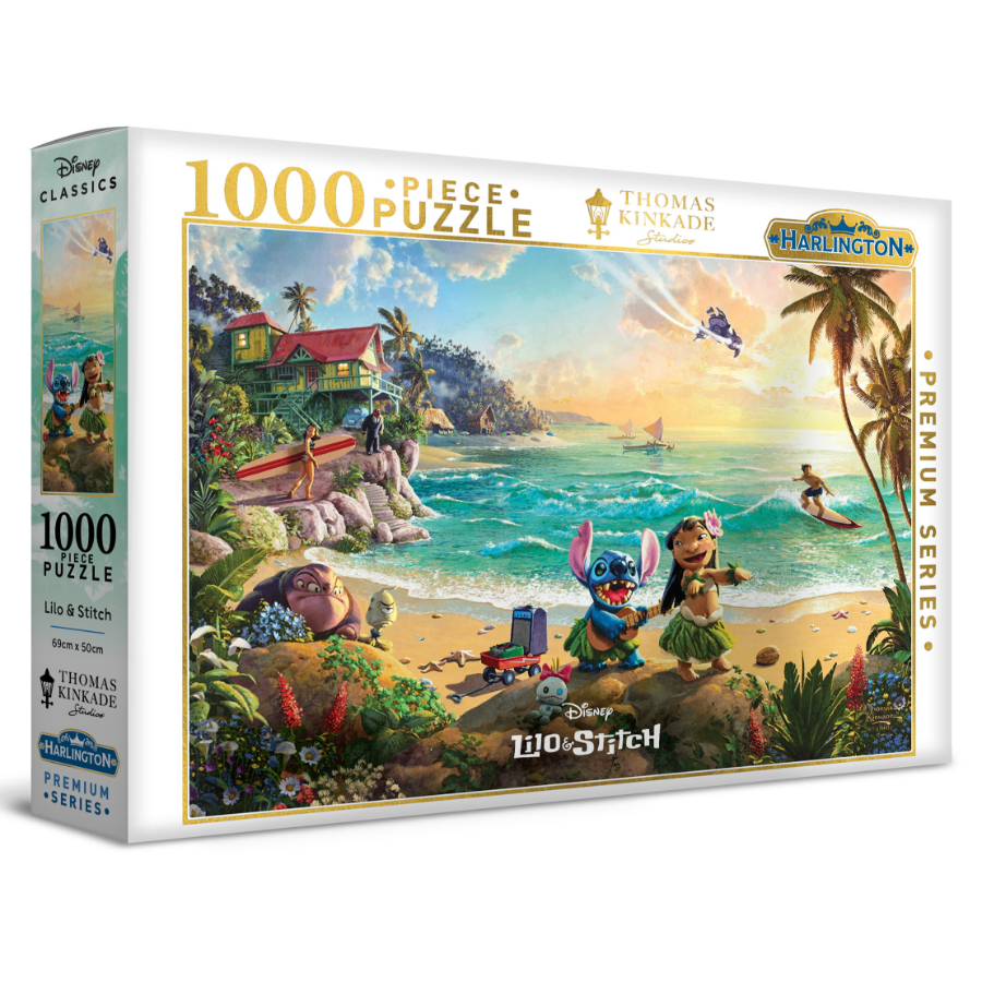 Harlington 1000 Piece Puzzle Thomas Kinkade Design Lilo & Stitch