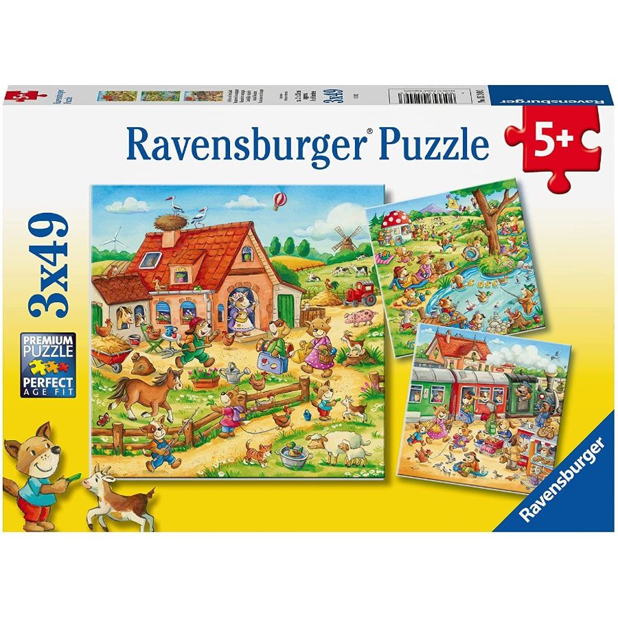 Ravensburger Puzzle 3x49 Piece Animal Vacation