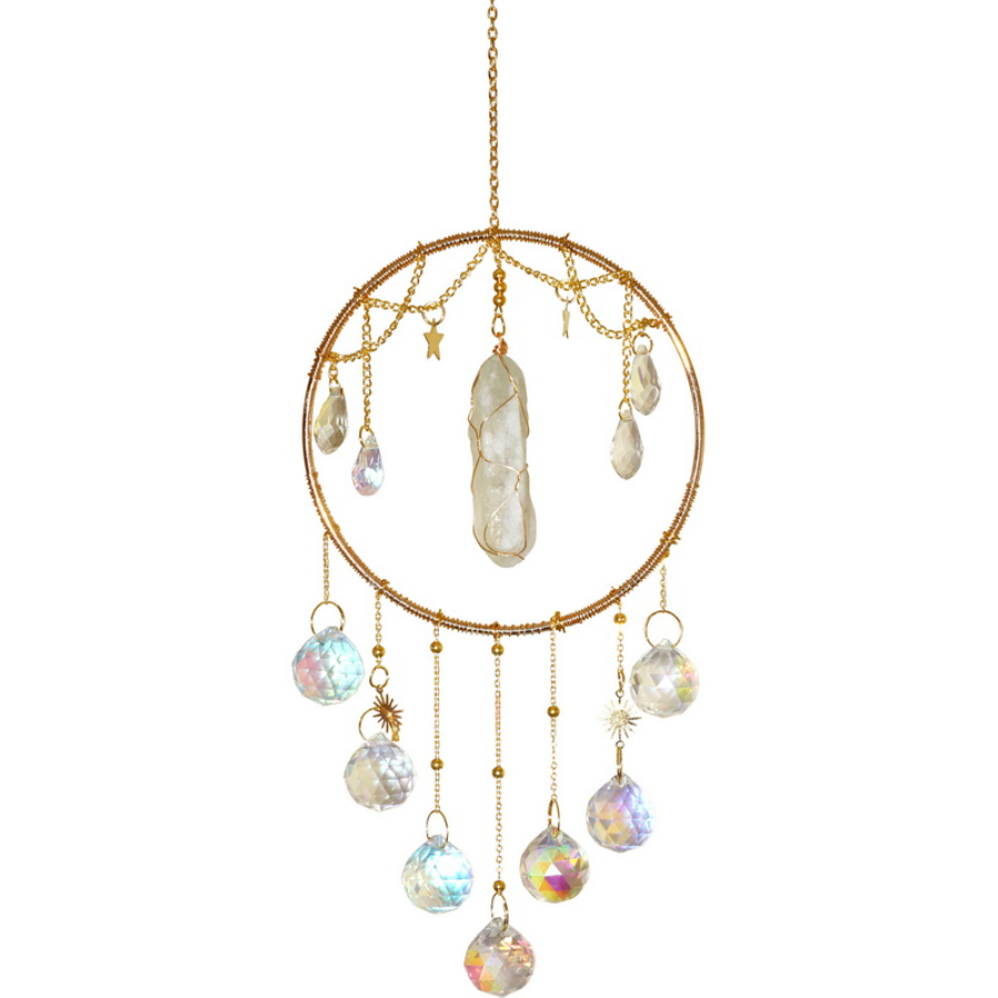Suncatcher Crystal Quartz 43cm Round