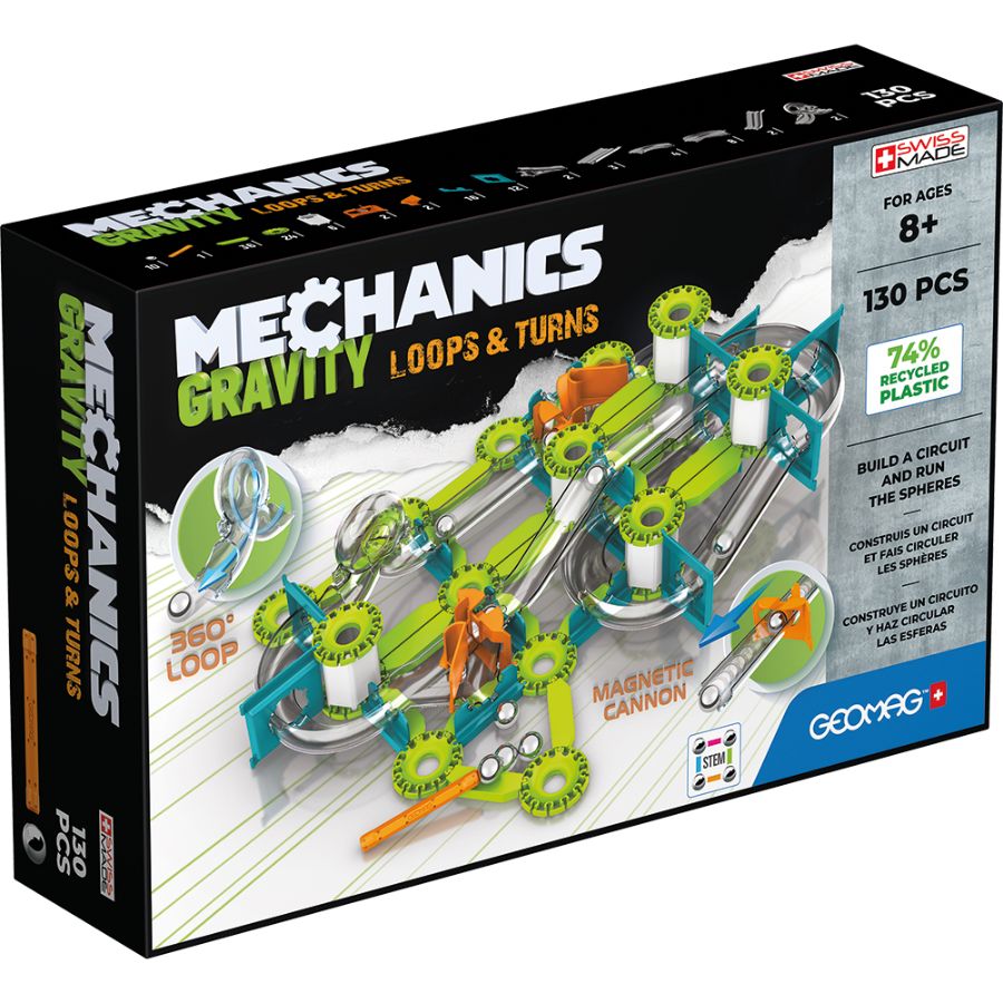 Geomag Mechanics Loops & Turns With Recycled Plastic 130 Piece Set