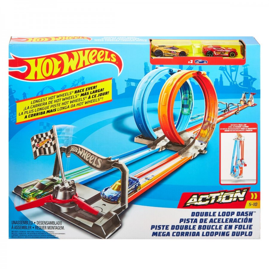 Hot Wheels Action Double Loop Dash Track Set