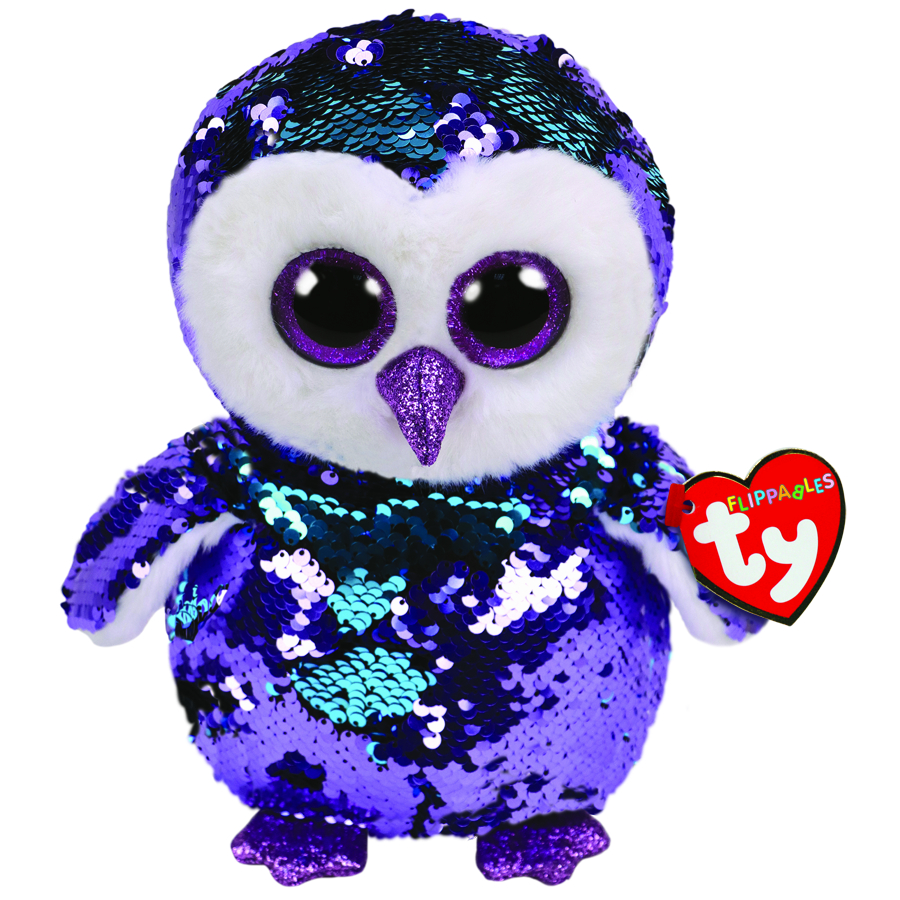 Beanie Boos Flippables Medium Plush Moonlight Purple Owl