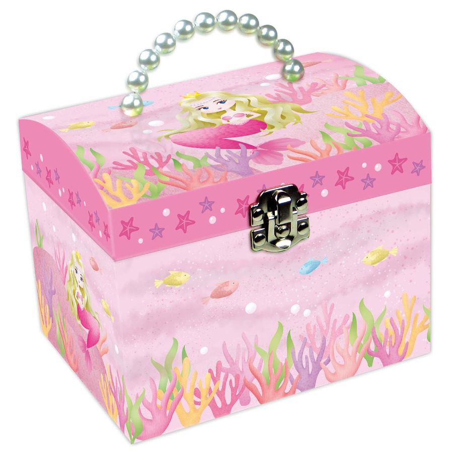 Jewel Box Pink Mermaid With Beaded Handle